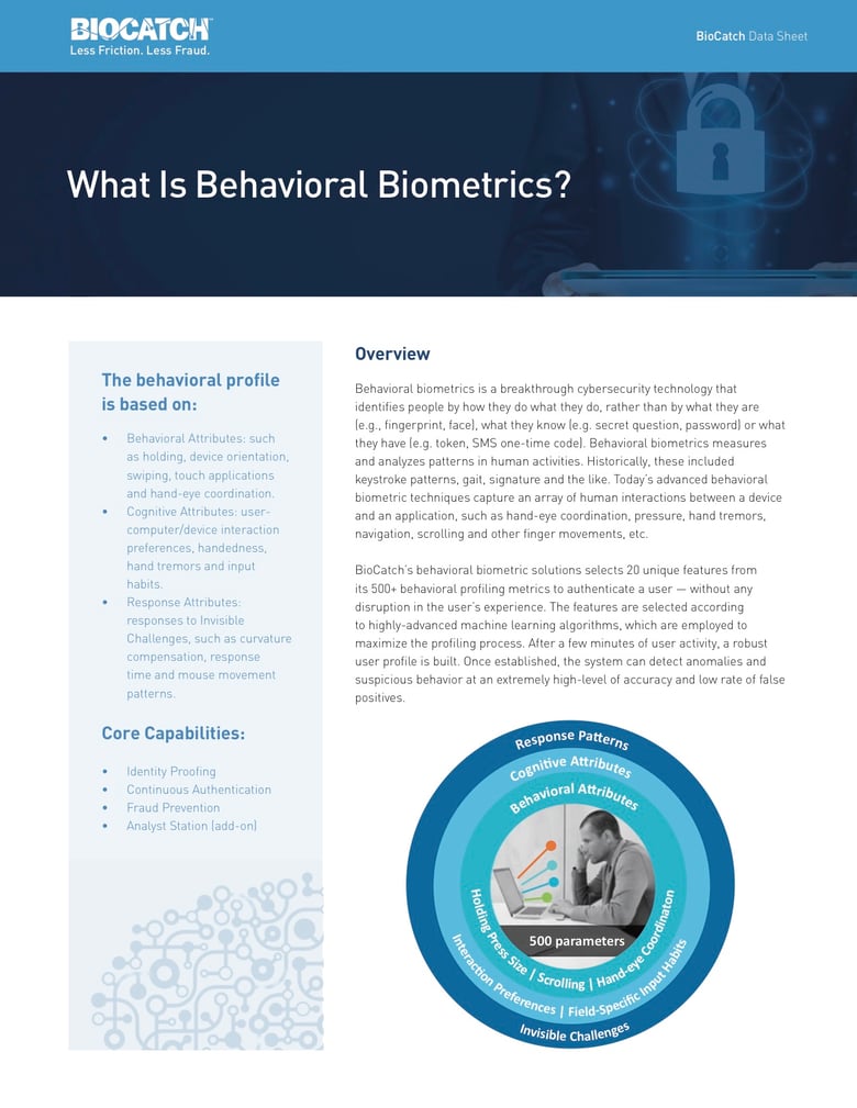 Behavioral Biometrics Data Sheet [Free Download]